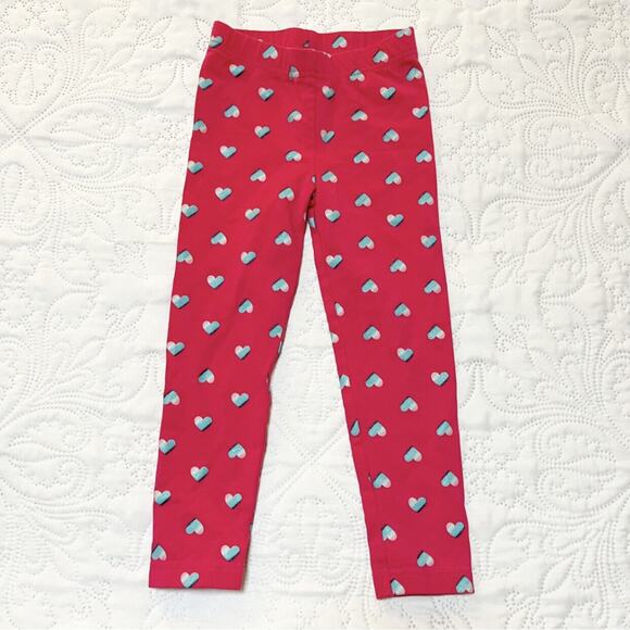 Carter's Glitter Heart Print Leggings Size 2T - Picture 2 of 5